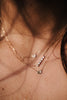 18k gold five diamond bar necklace